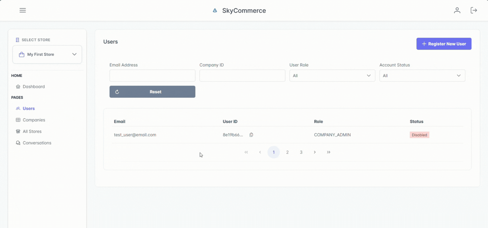Enable user account via toggle on user detail page